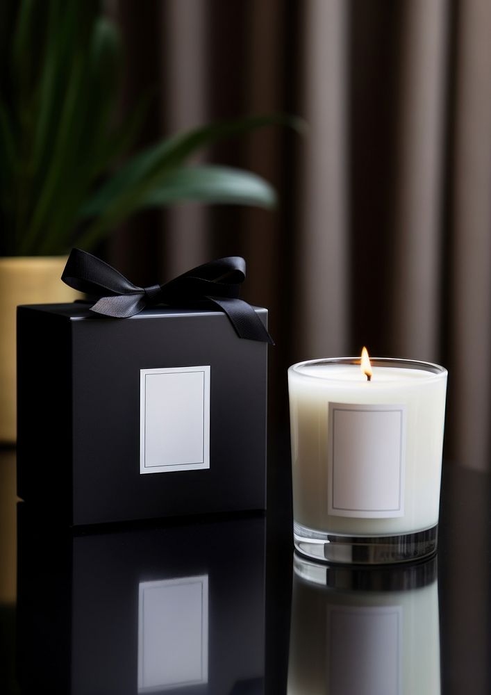 White aroma candle with packaging box letterbox mailbox switch.