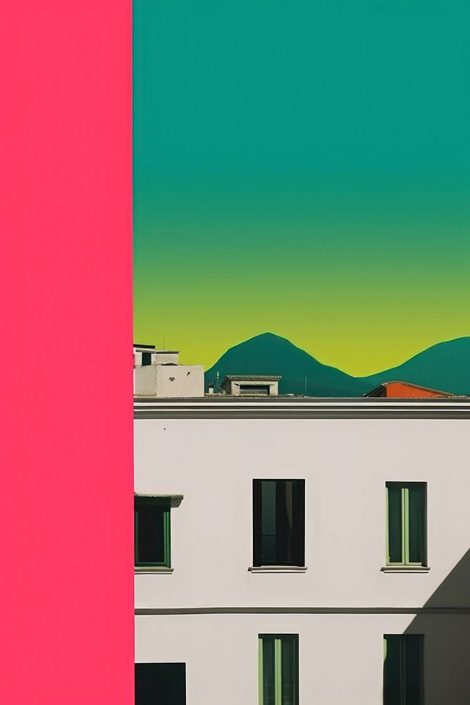 Minimal retro collage of italy outdoors nature flag.