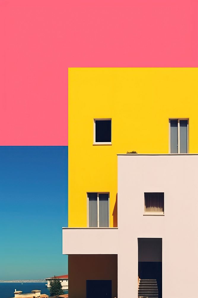Minimal retro collage of italy architecture building outdoors.