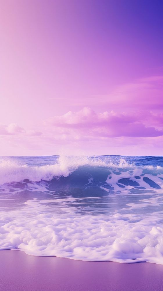 A summer ocean purple shoreline outdoors.