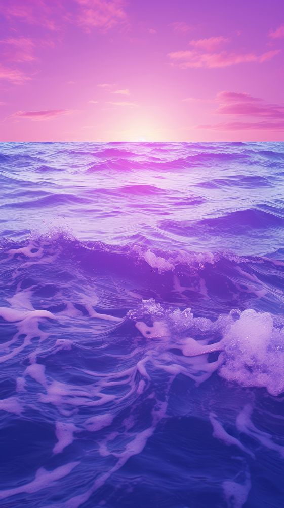 A summer ocean purple shoreline outdoors.