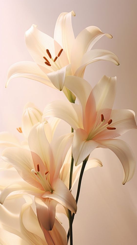 A closeup of lilies blossom flower anther.