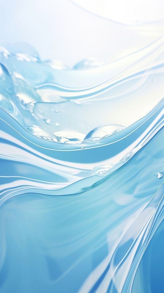 A blue pastel wave water graphics outdoors.