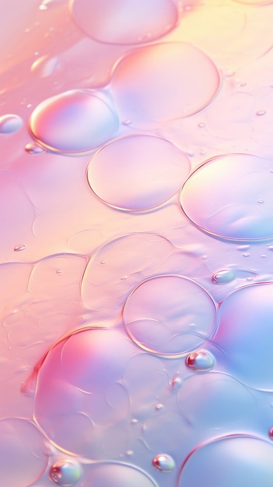 A rainbow pastel background with water ripples blossom droplet jacuzzi.