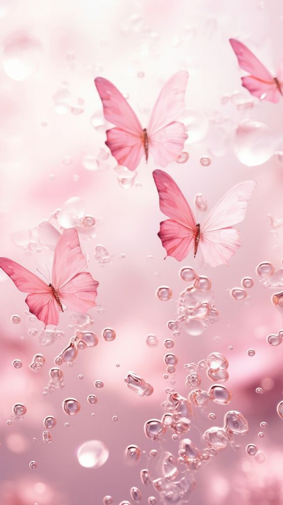Light Pink butterflies outdoors blossom flower.
