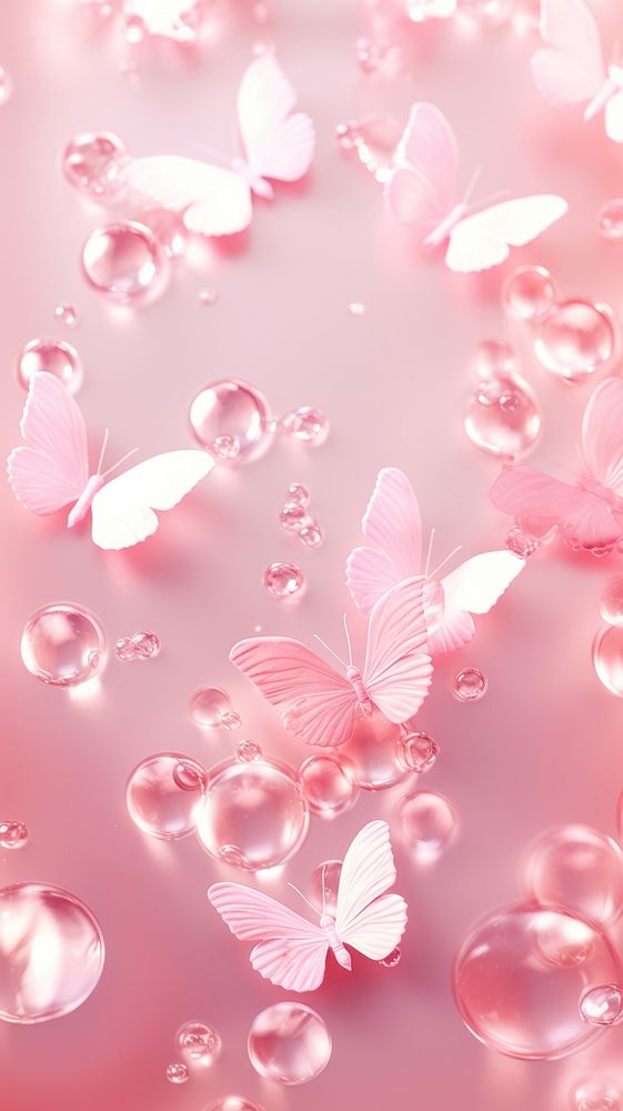 Light Pink butterflies chandelier blossom flower.