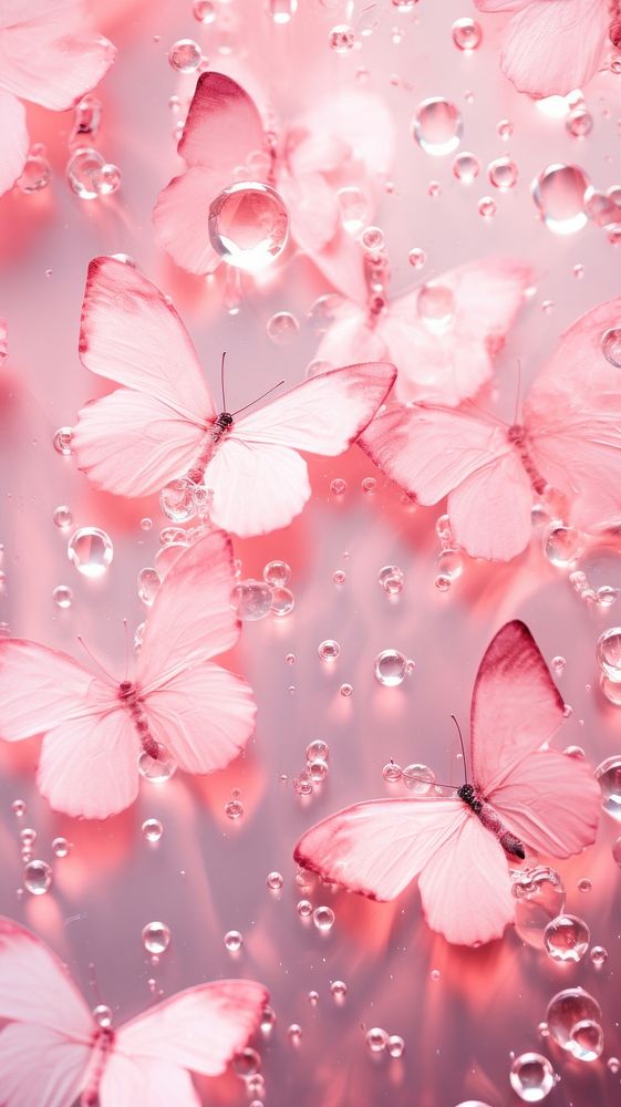 Light Pink butterflies blossom flower person.
