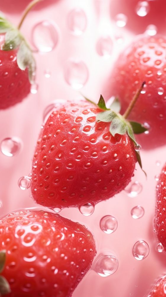 Light pink pastel fresh strawberries strawberry produce blossom.