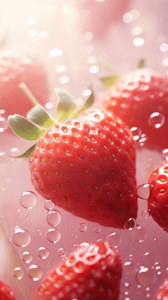Light pink pastel fresh strawberries strawberry pear medication.