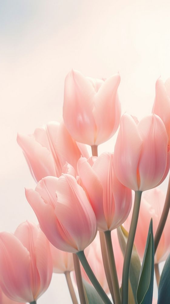 Pastel tulips outdoors blossom flower.