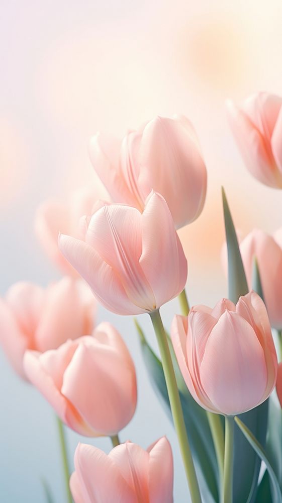 Pastel tulips outdoors blossom flower.