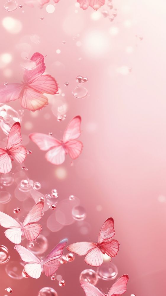 Pink butterflies chandelier blossom flower.