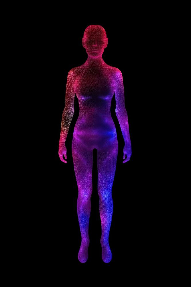 Female human full body silhouette symmetrical purple person adult.