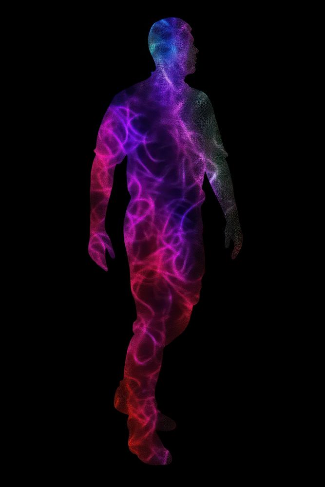 Human full body silhouette purple person adult.