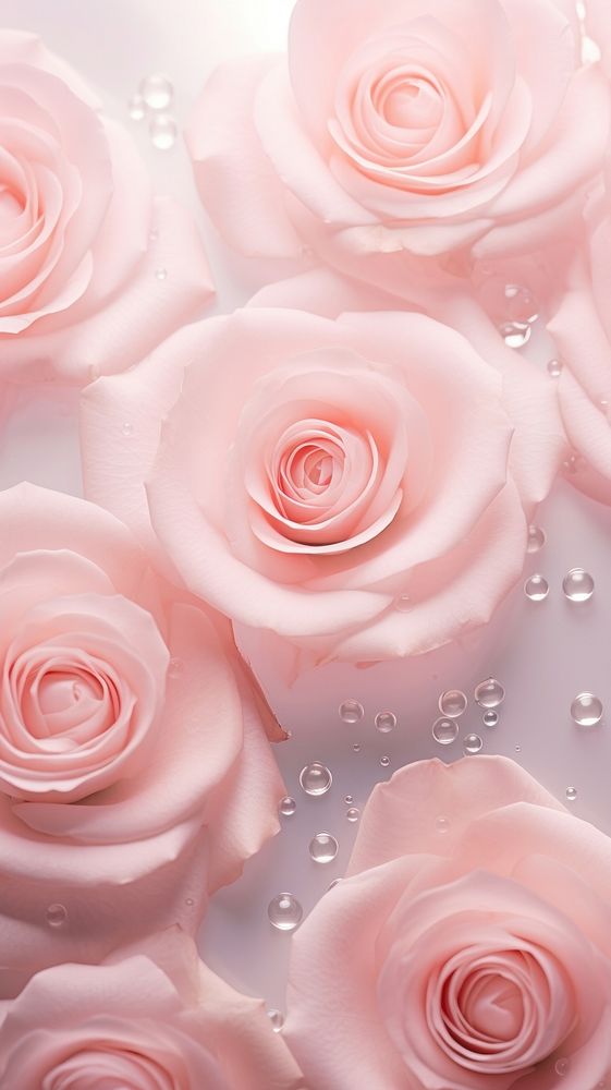 Light pink roses blossom flower plant.
