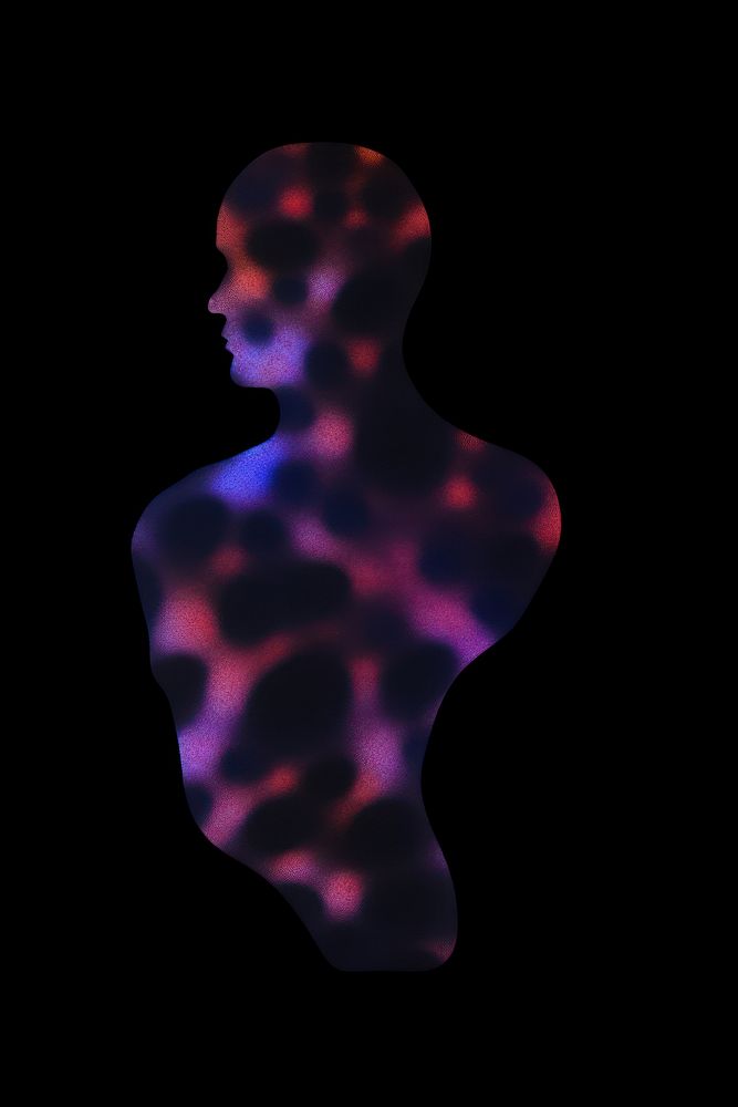 Silhouette abstract shape purple person light.