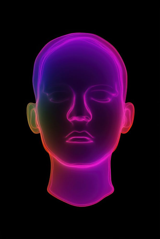 Silhouette human head symmetrical photography portrait purple.
