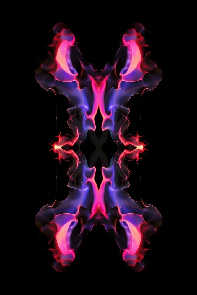 Silhouette symmetrical abstract shape bonfire pattern purple.