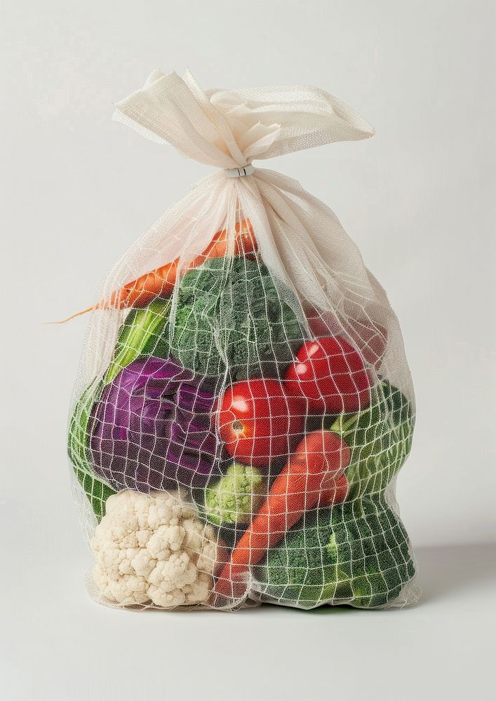 Vegetable bag cauliflower plastic.