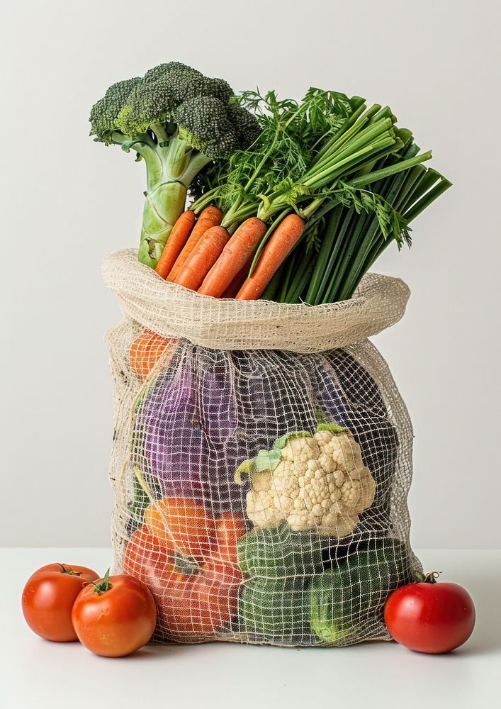 Vegetable bag cauliflower produce.