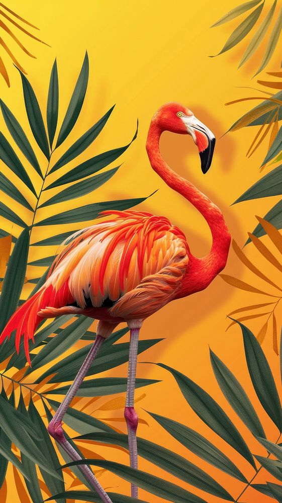 Summer festive with flamingo animal bird.