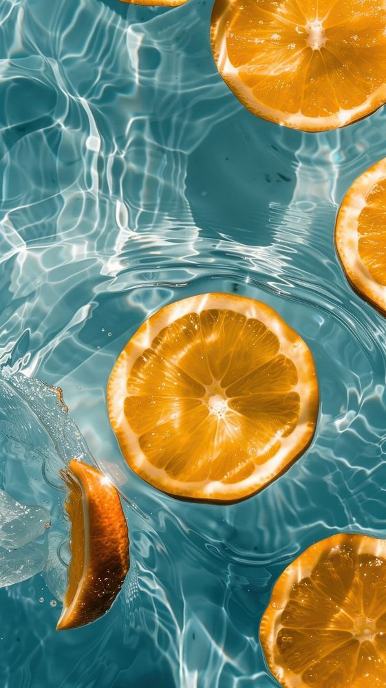 Orange fruit water pool.
