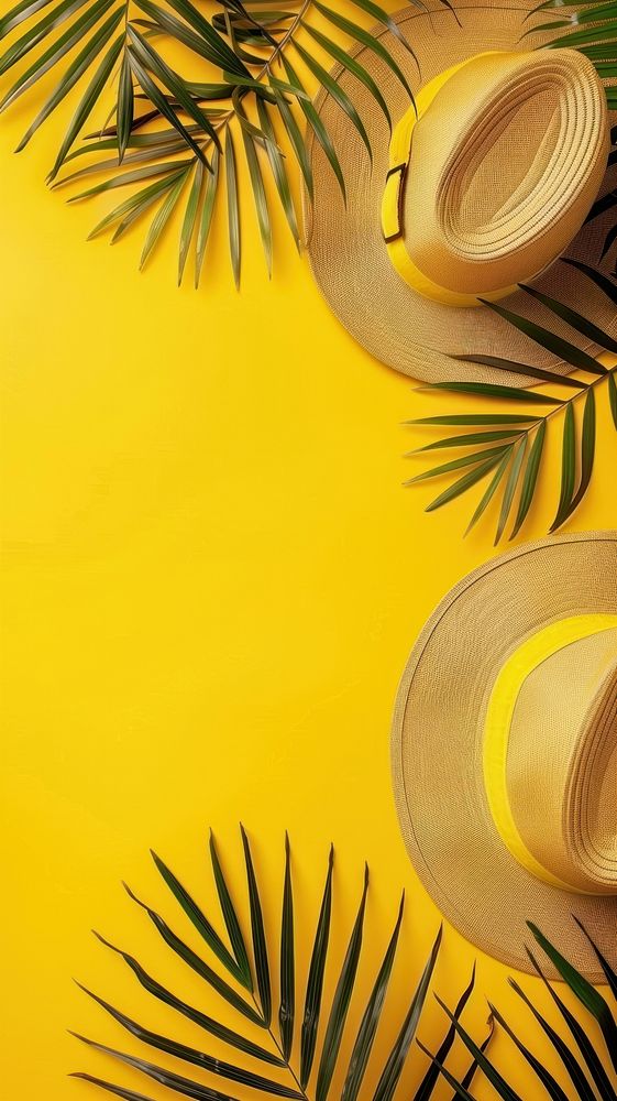 Creative summer background yellow plant tape.