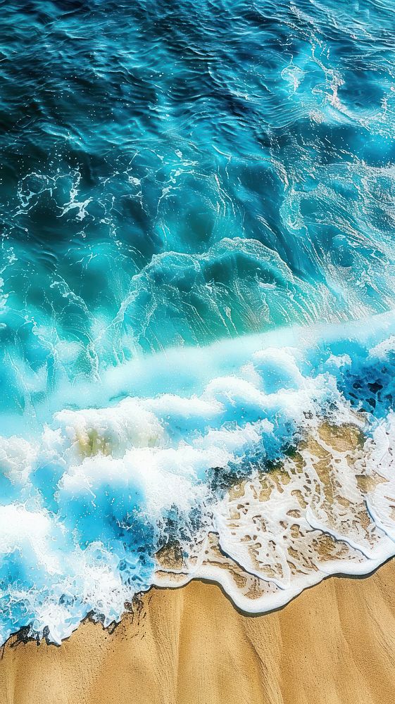 Ocean waves on the beach as a background ocean water sea.