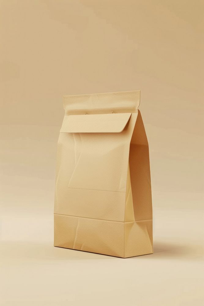 3D illustration of paper bag letterbox cardboard mailbox.