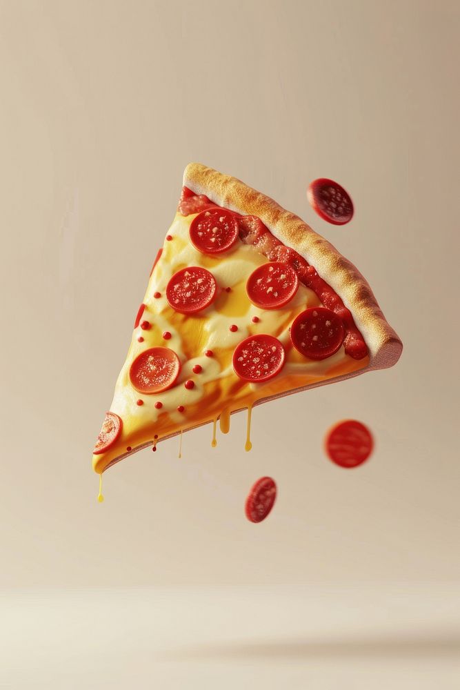 3D illustration of pizza food ketchup food presentation.