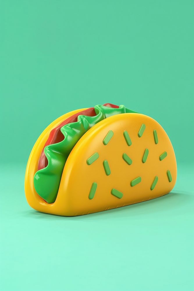 3D illustration of taco food indoors.