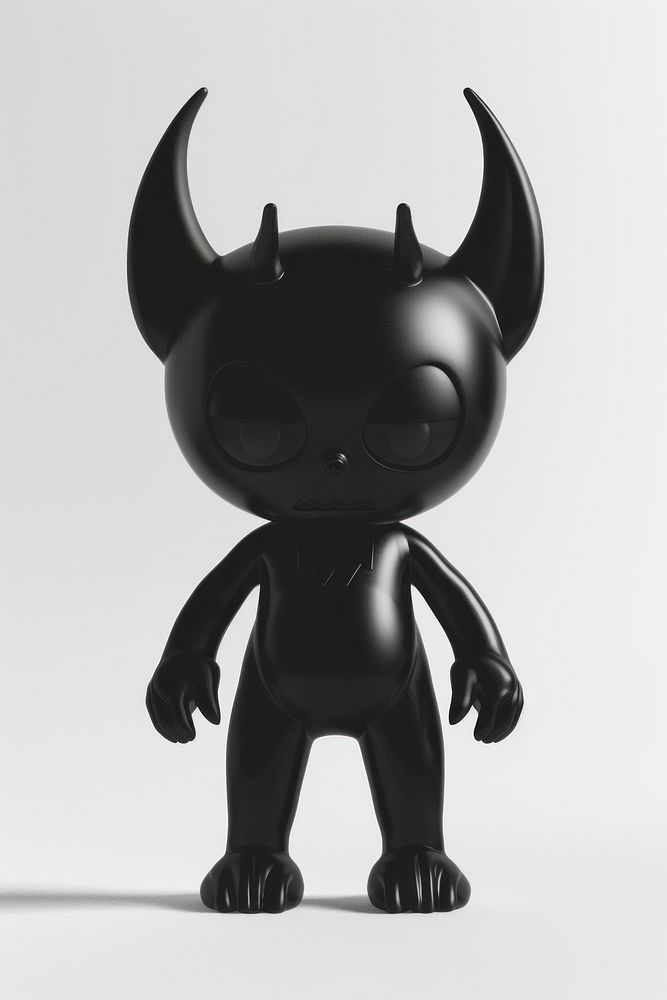 3d render of demon figurine toy.
