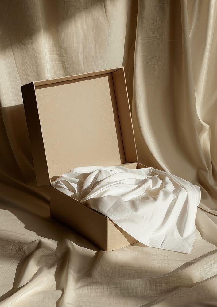 Open box mockup furniture cushion pillow.