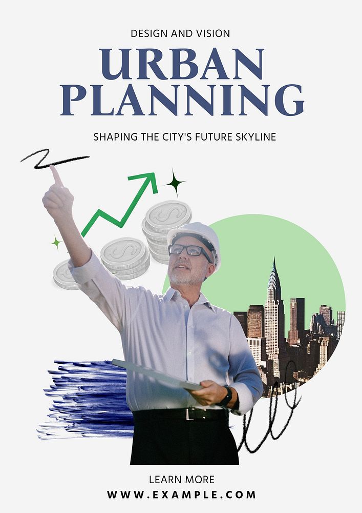 Urban planning poster template and design