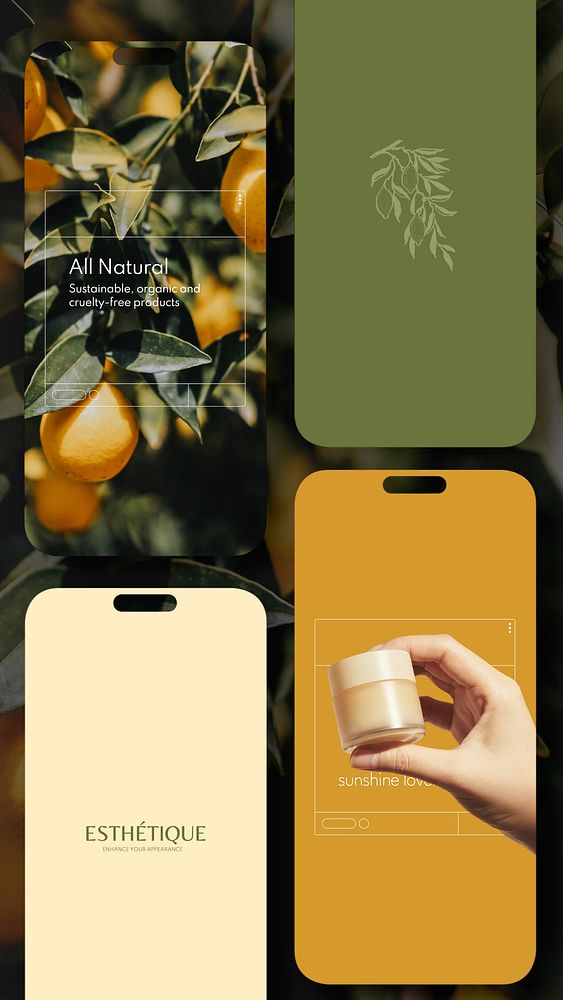 Collage 4 phone screen frame template