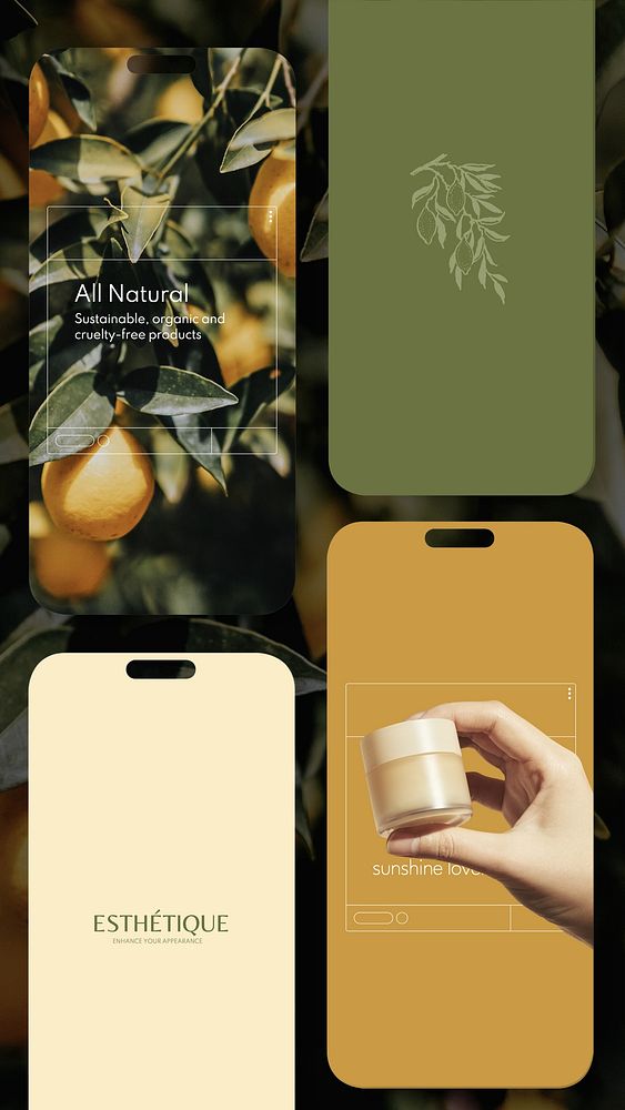 Collage 4 phone screen frame mockup psd template psd