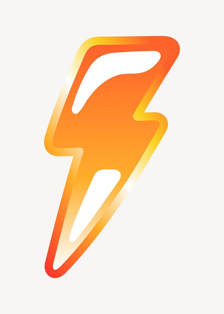 Lightning icon in cute funky orange shape illustration
