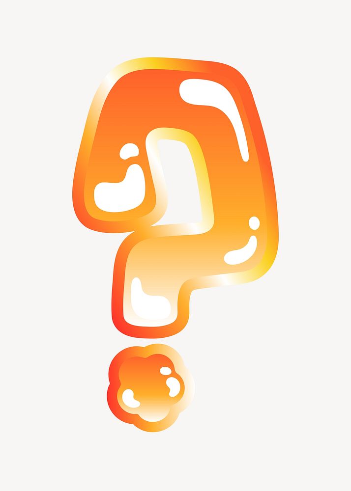 Question mark sign in cute funky orange symbol illustration