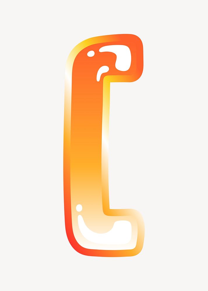 Square bracket sign in cute funky orange symbol illustration