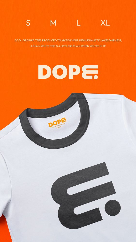 DOPE t-shirt Instagram story template, fashion branding