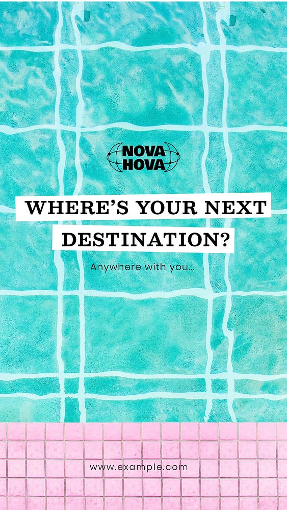 Pool aesthetic Instagram story template, Summer travel