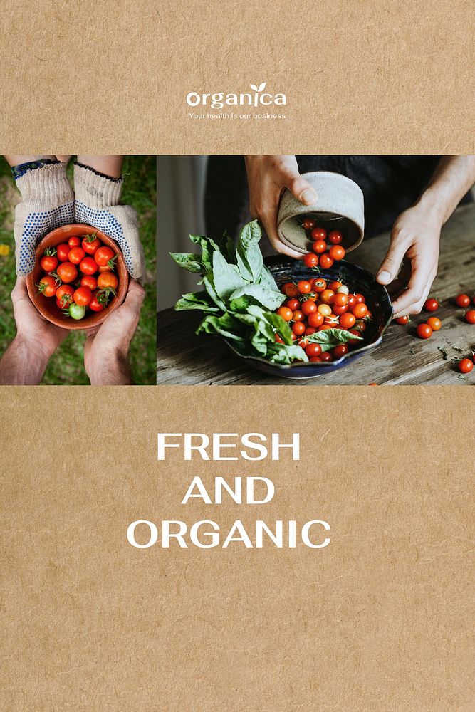 Organic restaurant Pinterest pin template
