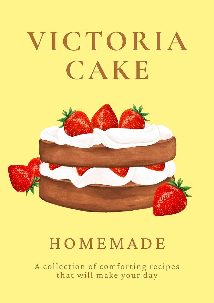 Cake shop  poster template, yellow design