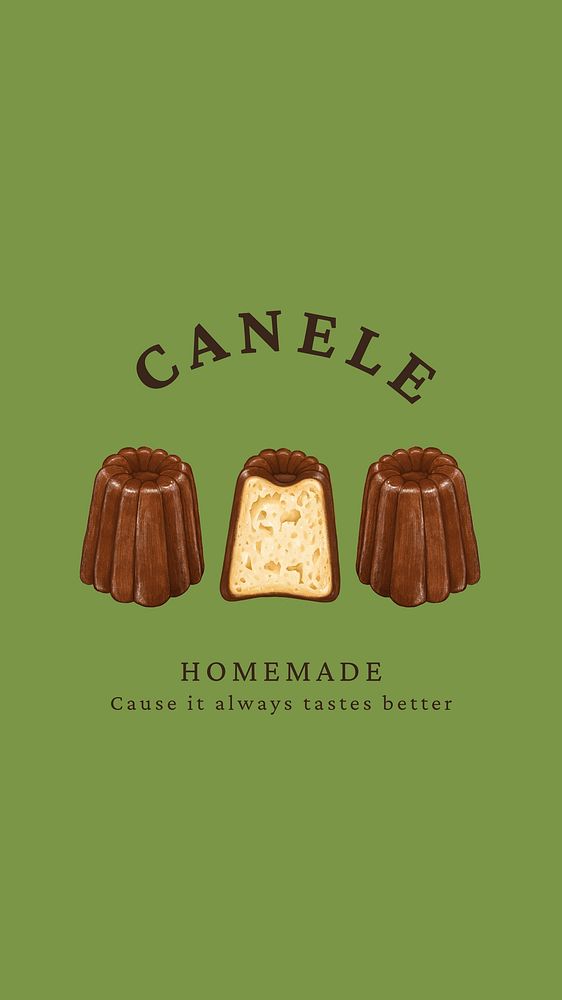 Homemade canele Instagram story template, French pastry shop