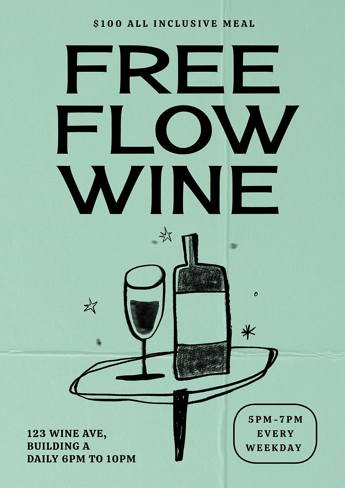 Free flow wine poster template