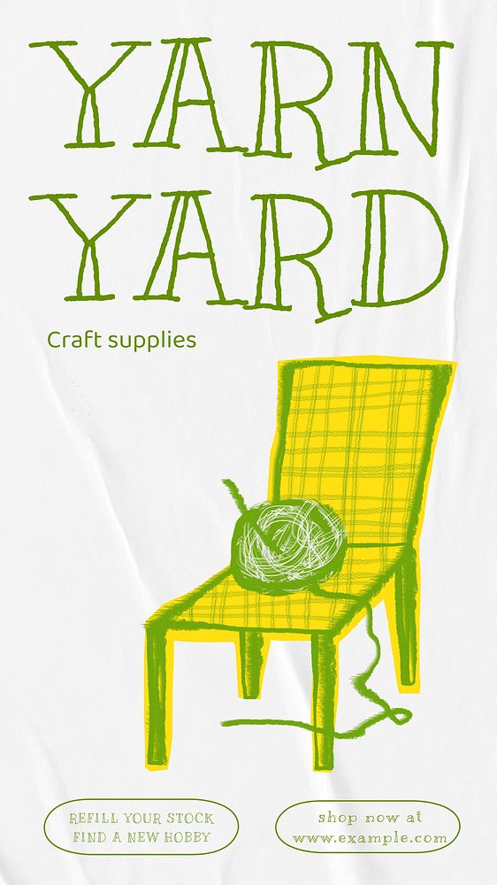 Yarn yard Instagram story template