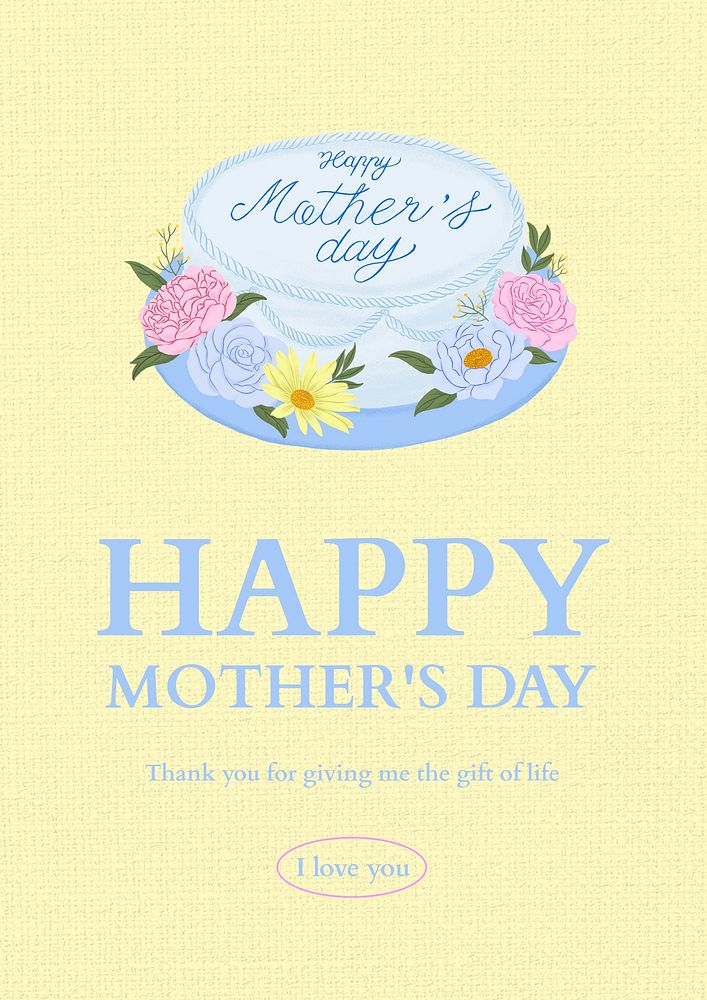 Mother's day poster template digital painting remix