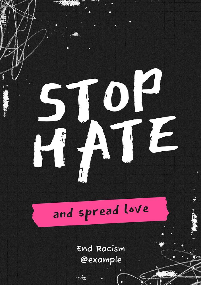 Stop hate template for Instagram post poster template and design