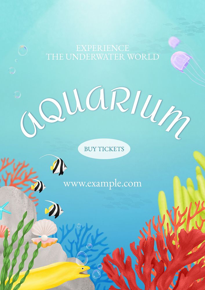 Aquarium poster template, customizable aesthetic | Free Photo - rawpixel