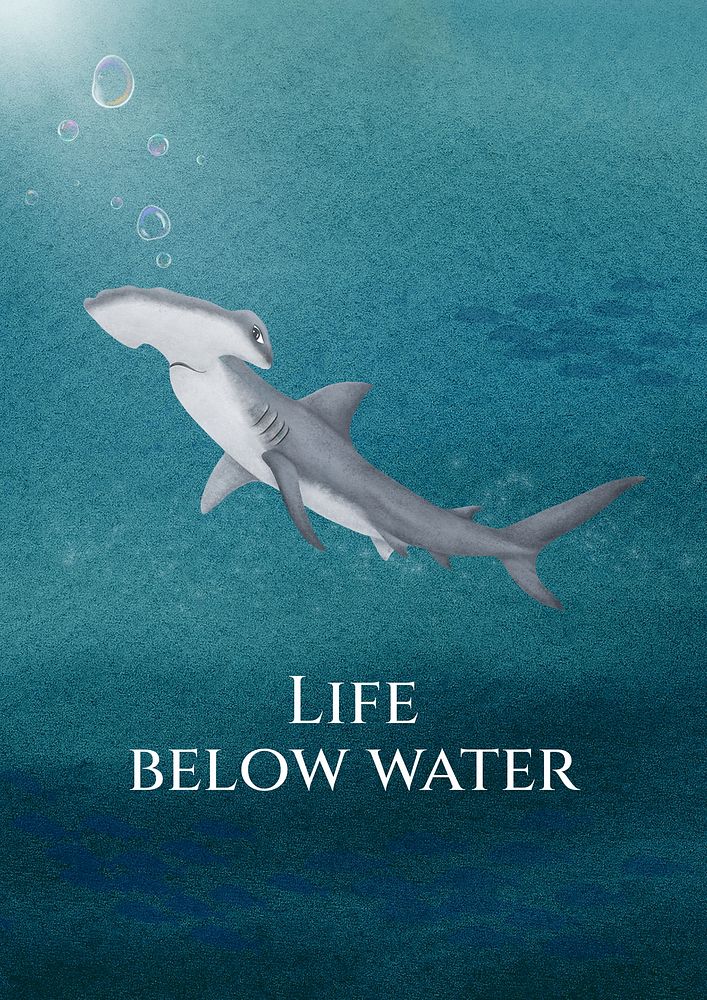 Life below water poster template, customizable aesthetic paint remix 